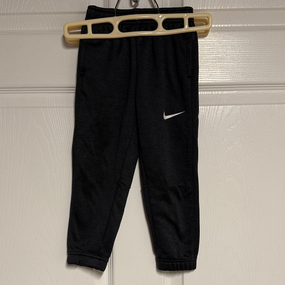 Nike Kids Black Sweatpants with White Logo
